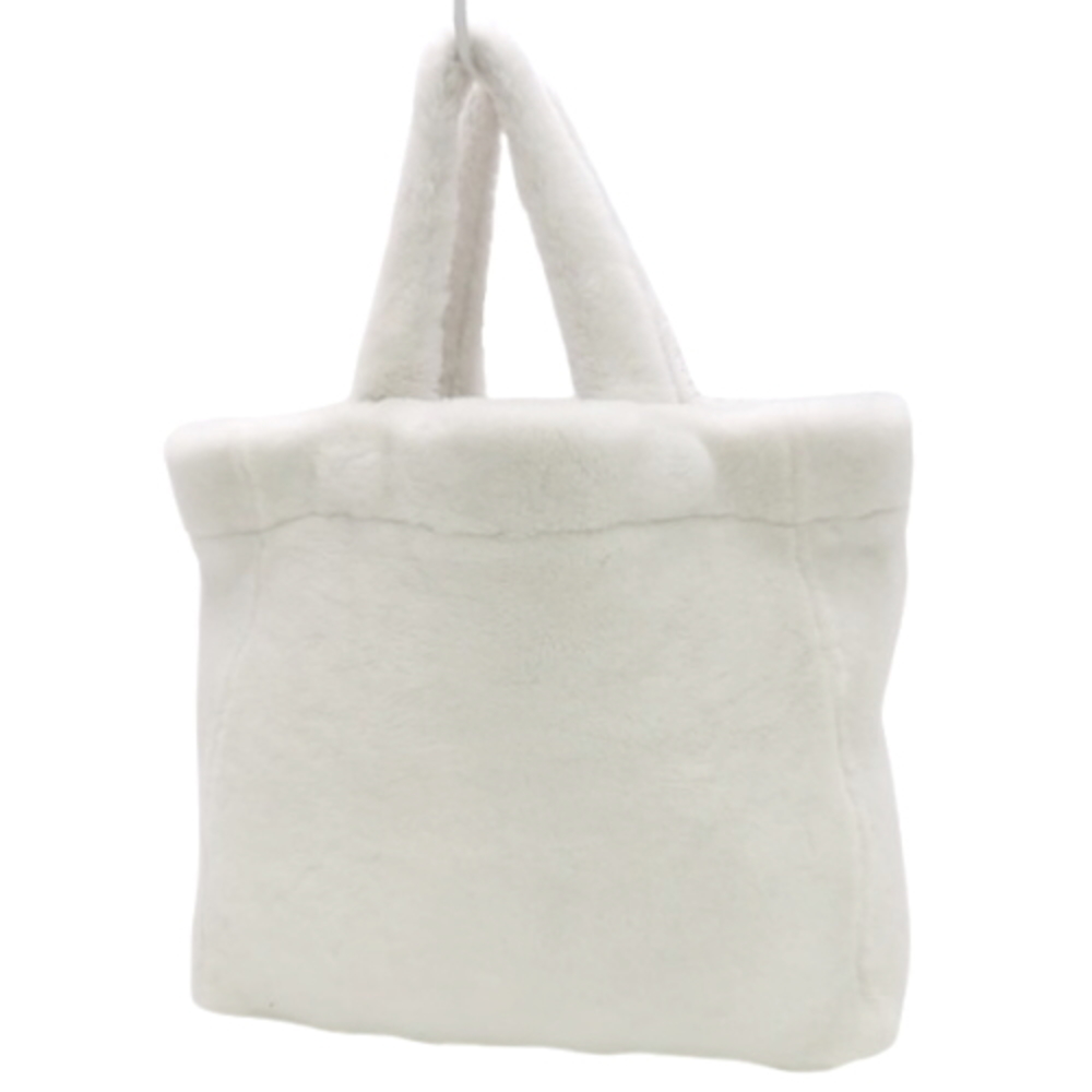 Prada Bianco Fur Montone Shearling Sheep Diagonal White Fur